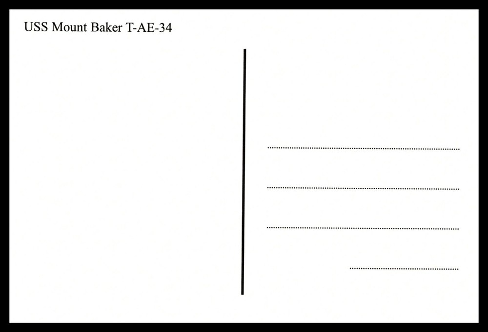 Postcard USS Mount Baker T-AE-34