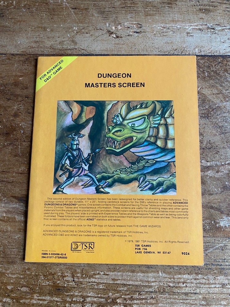 Vintage Dungeon Masters Screens Both Trifolds 1981 Advanced Dungeons & Dragons