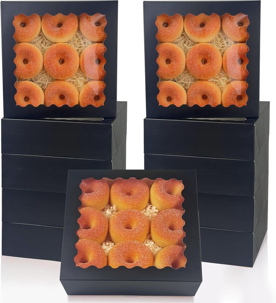 10x10x2.5 Inch Brown Pie Boxes with Window 12Pas Cookie Donut
