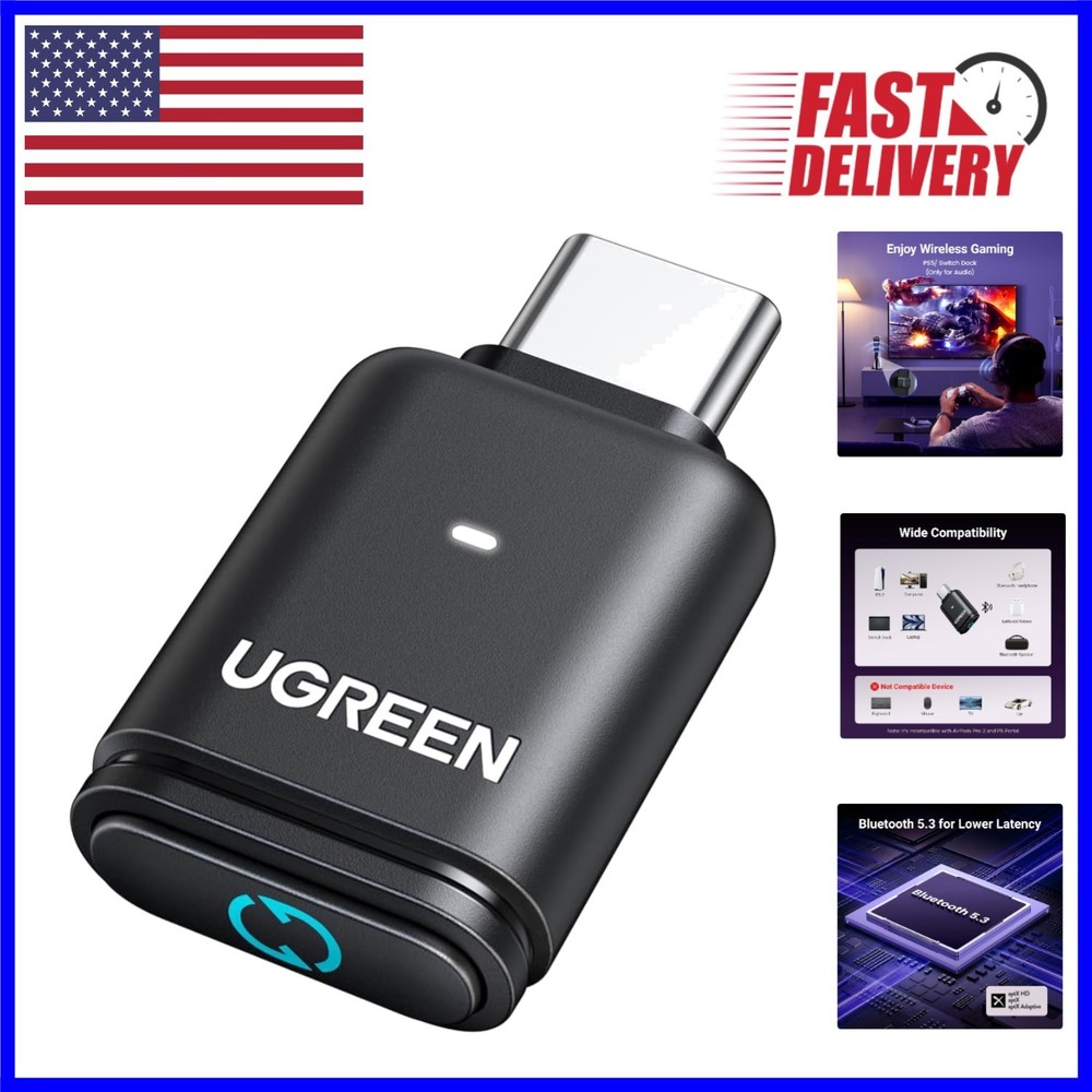 Bluetooth 5.3 USB-C Audio Adapter for PS5 - Wireless Headphone Connection
