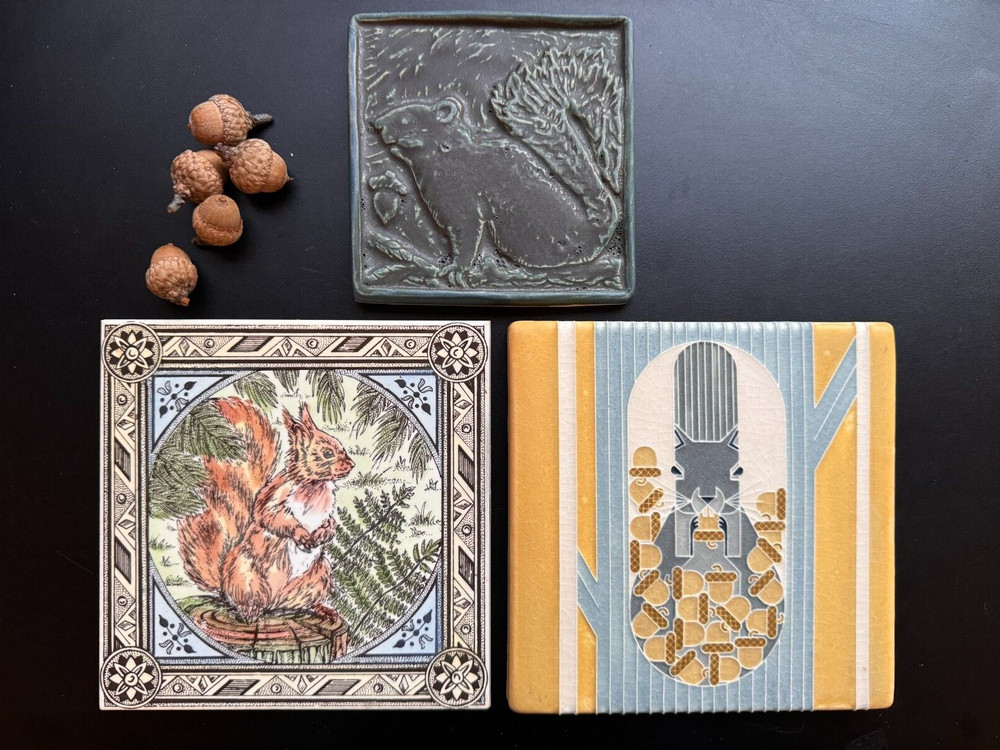BEAUTIFUL ENGLISH SQUIRREL Ceramic Art Tile!