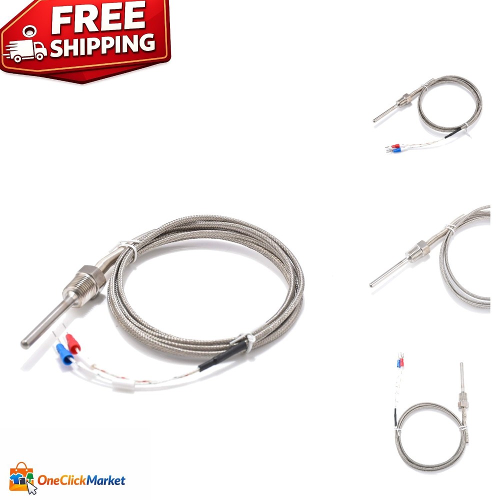 0~500℃ Waterproof K Type Thermocouple for PID Controllers - Durable 2m Lead Wire