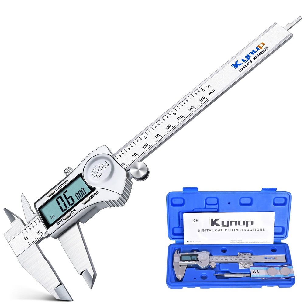 Kynup Digital Caliper, Caliper Measuring Tool Outside 150mm, Silver