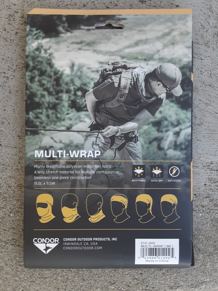 Condor Outdoor Products Multi Wrap Polyester Microfiber Tactical Black 212-002
