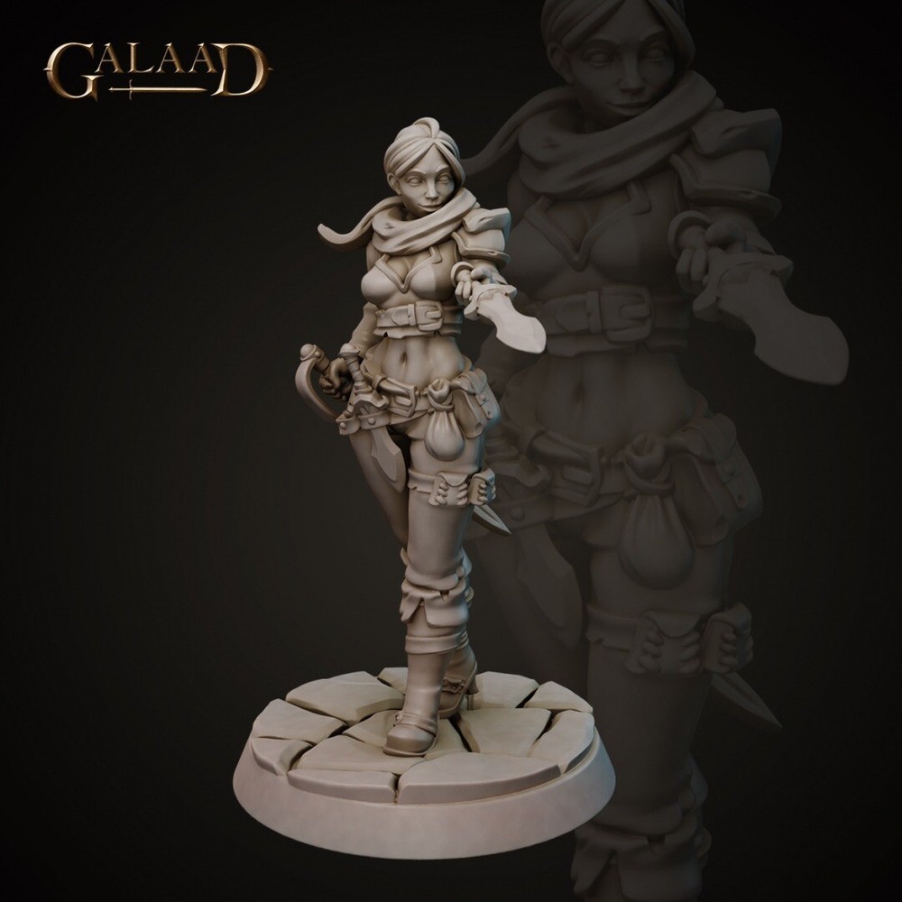 Female Bandit with Dagger, Galaad Miniatures, DND Rogue