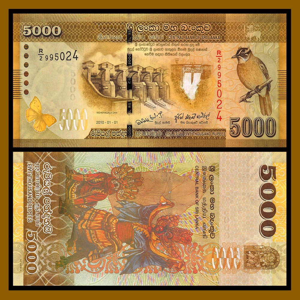 Sri Lanka 5000 Rupees, 2010 P-128a Unc