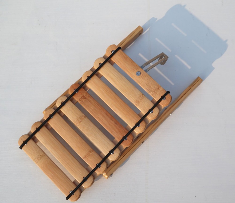 Bamboo Bicycle Rear Rack With Bungee Cords