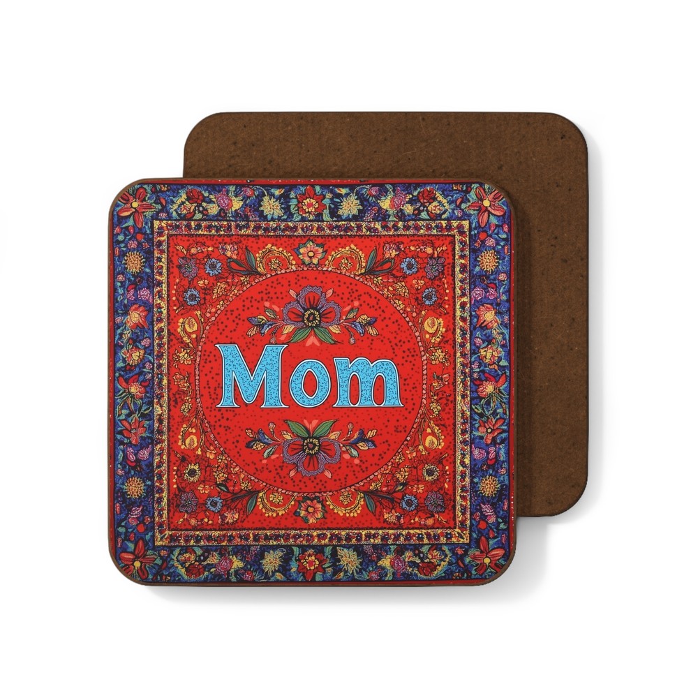 Mom boho Bohemian Indian pattern gift Hardboard Back Coaster