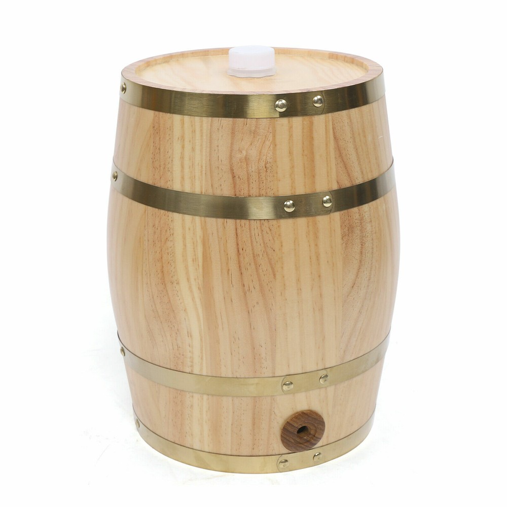 10L Pine Wood Barrel for Wine & Whiskey Storage - Stylish & Durable