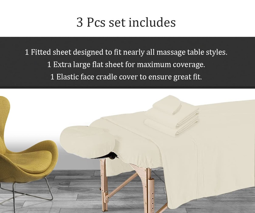 Microfiber Massage Table Sheets Sets 3 Pcs Premium Massage Table Cover Includ...
