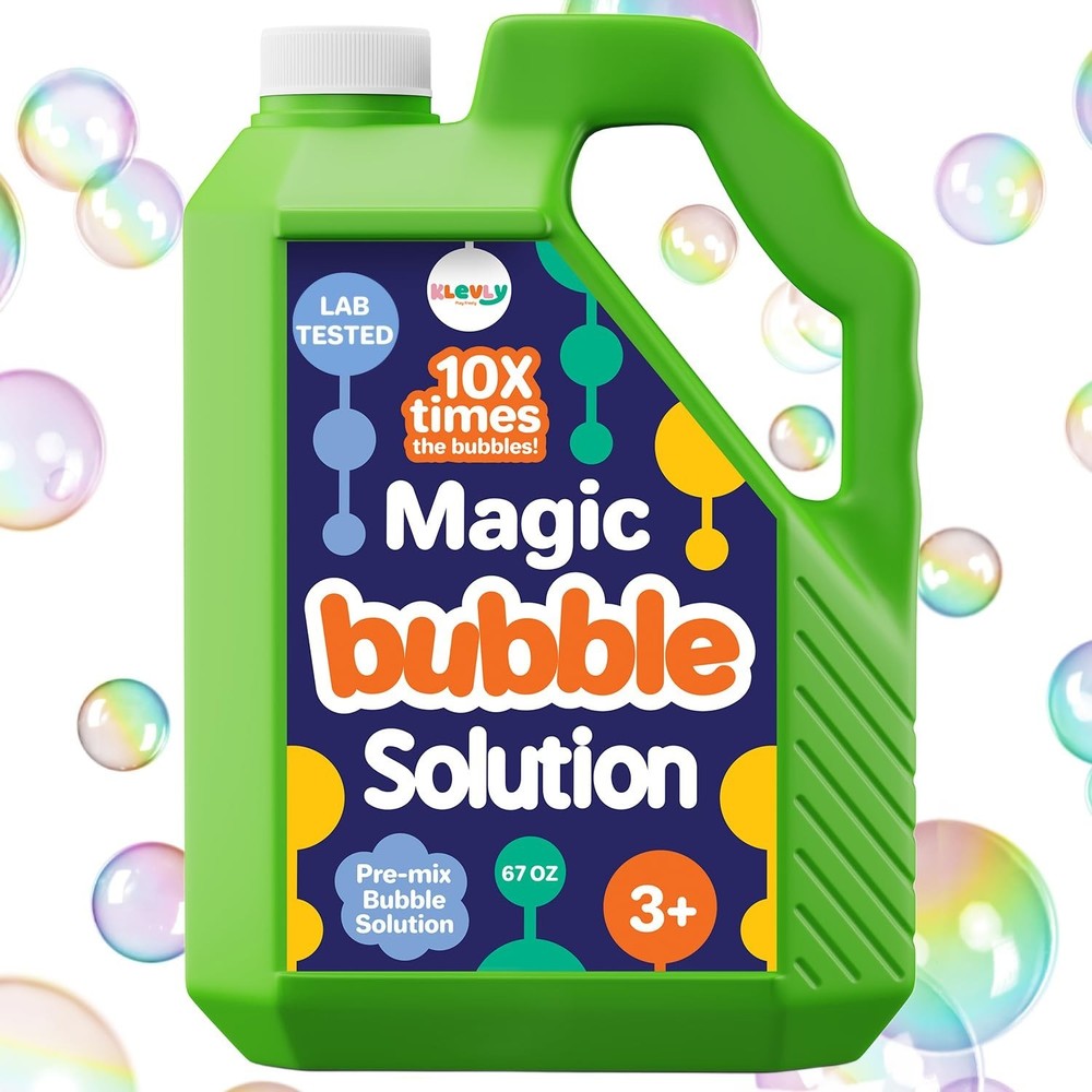 67 OZ Iridescent Bubble Solution Refill | Non-Toxic Pre-Mix Bubble Refill Sol...