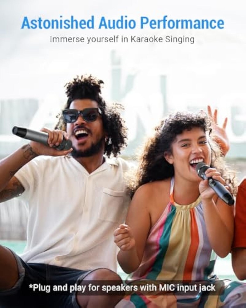 Gray Color Professional Wireless Microphone for Karaoke Singing