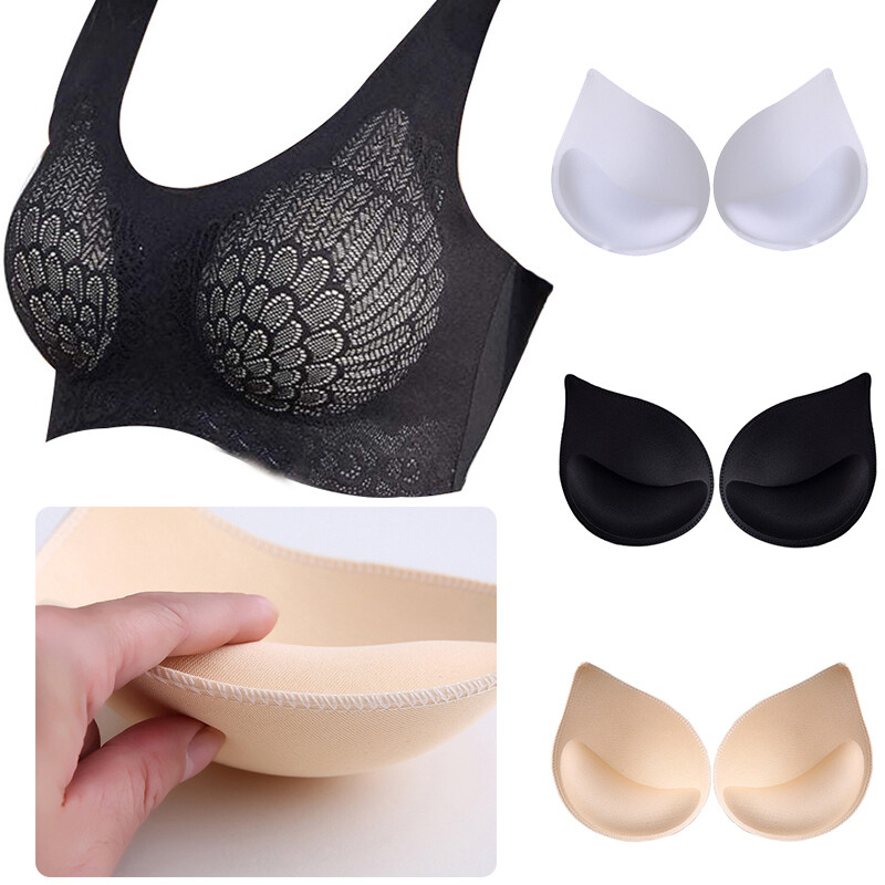 Bra Pads Bikini Soft Insert Bra Enhancer Swimsuit Padding Sponge Pad Removeable•