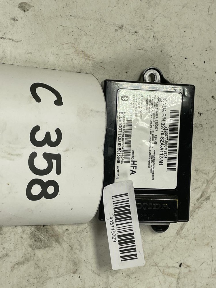 2012 HONDA PILOT EX-L COMMUNICATION BLUETOOTH CONTROL MODULE OEM+