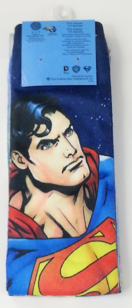 NWT NEW Superman Long Socks DC Comics 6-12 Shoe Size