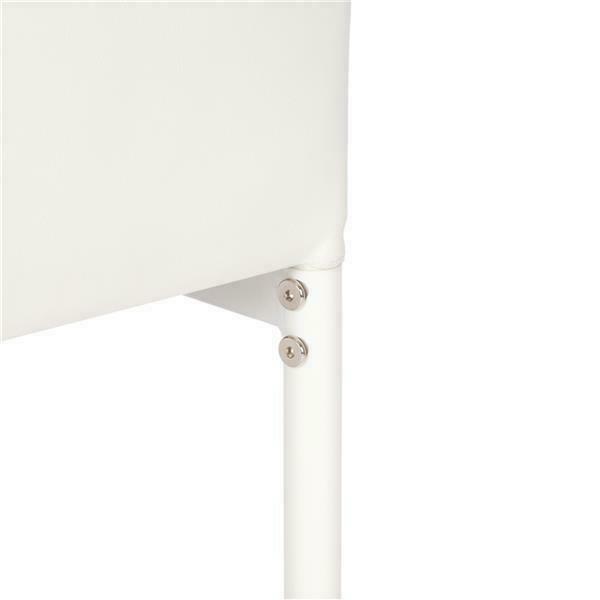 4pcs Home Modern PU Leather Stripping Texture High Backrest Dining Chairs White