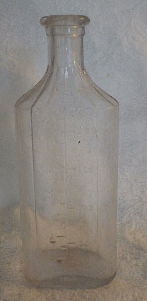 Vintage Clear Bottle Medicine 7" Tall