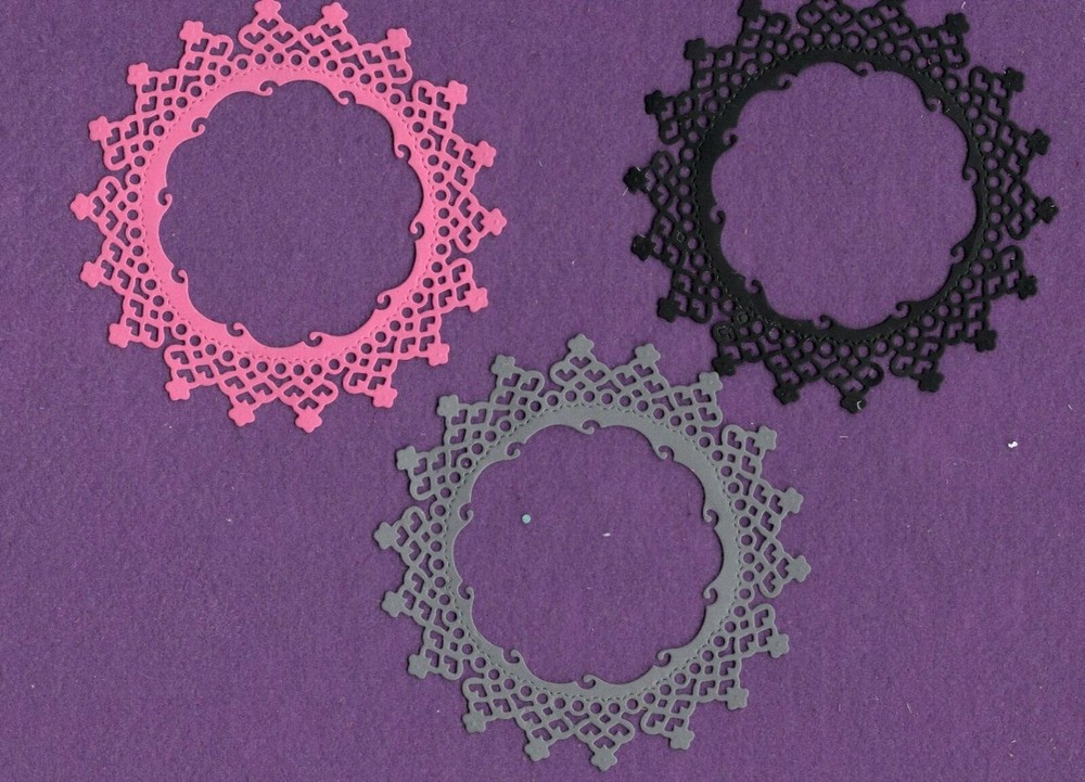 FANCY CIRCLE FRAME die cuts scrapbook cards W