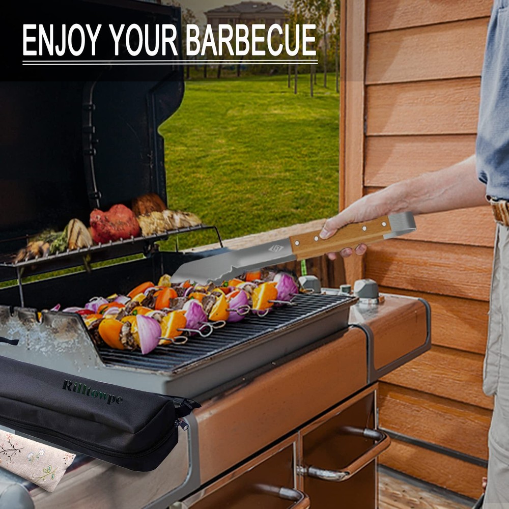 Grill Tool Storage, BBQ tools Bag (Oxford Cloth), Foldable Grilling black