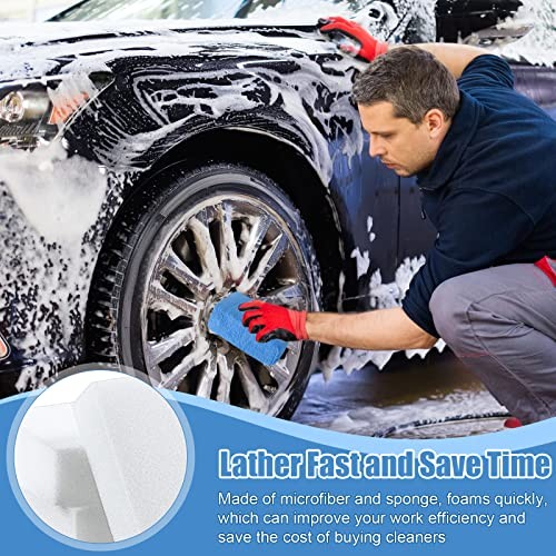 32 Pcs Microfiber Applicator Pads Soft Microfiber Foam Buffing Car Blue