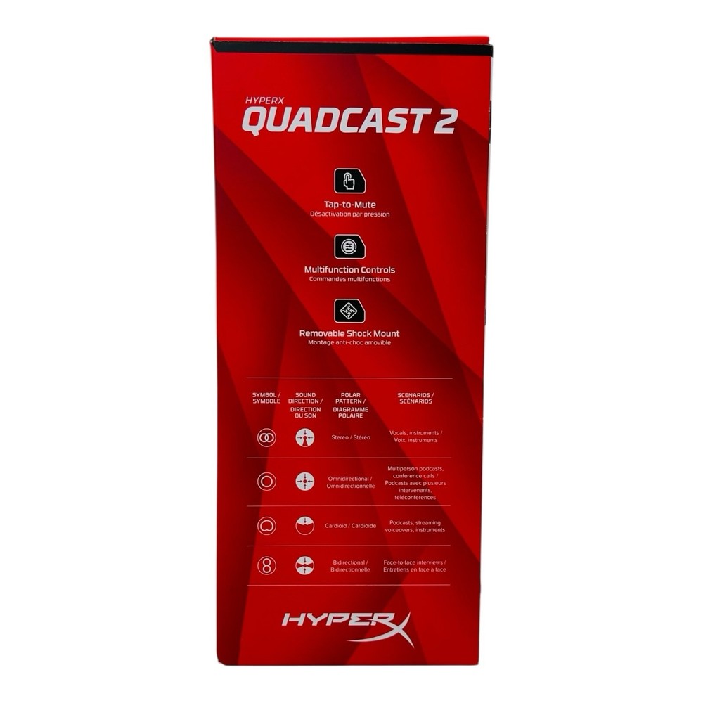 HyperX QuadCast 2 USB Microphone Black for PC Mac PS5 PS4