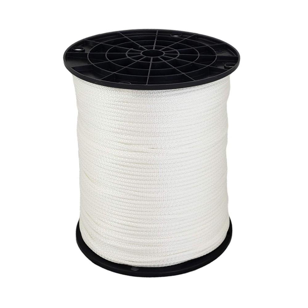 1/8" Low-Stretch Solid Braid Polyester Cord 1000ft - Heavy-Duty Industrial Rope