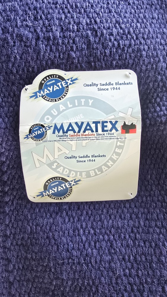 Mayatex Handwoven Wool Saddle Blanket, Indigo, 36" X 34"
