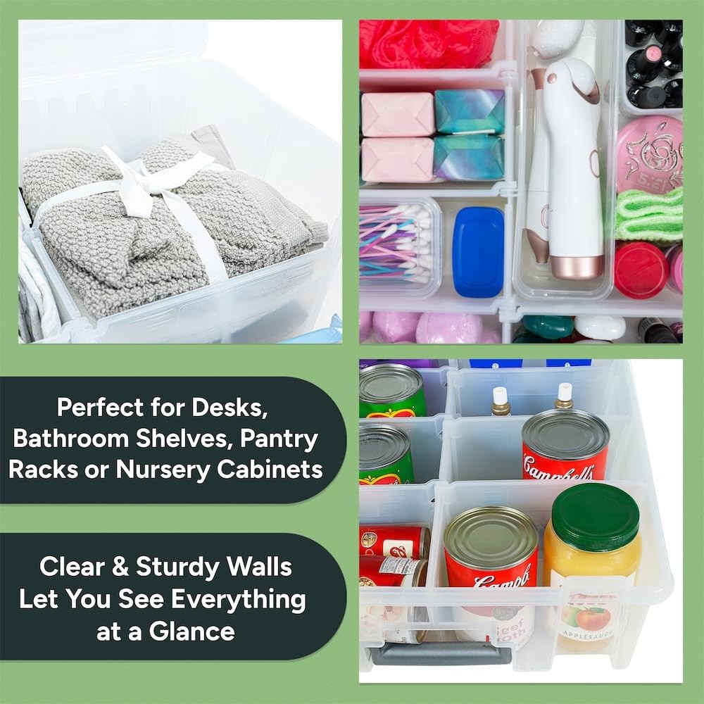 Super Satchel Double Deep Compartment Box Art Storage With 8 Removable Compartme