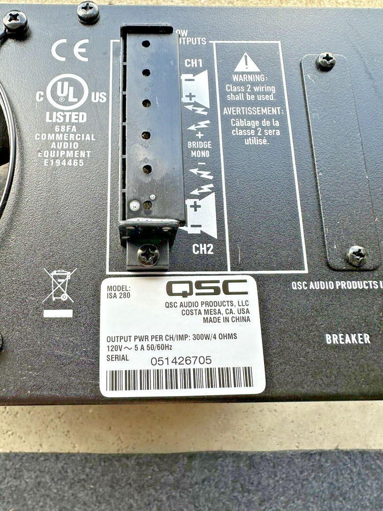 QSC ISA 280 Commercial Power Amplifier