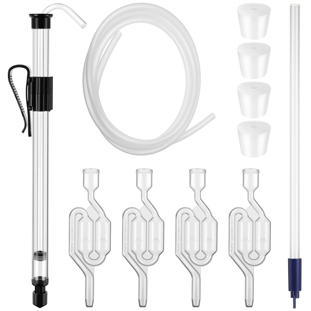 Wine Siphon Kit with Tubing, Bottling Wand, Airlock, and Stopper for Homebrew