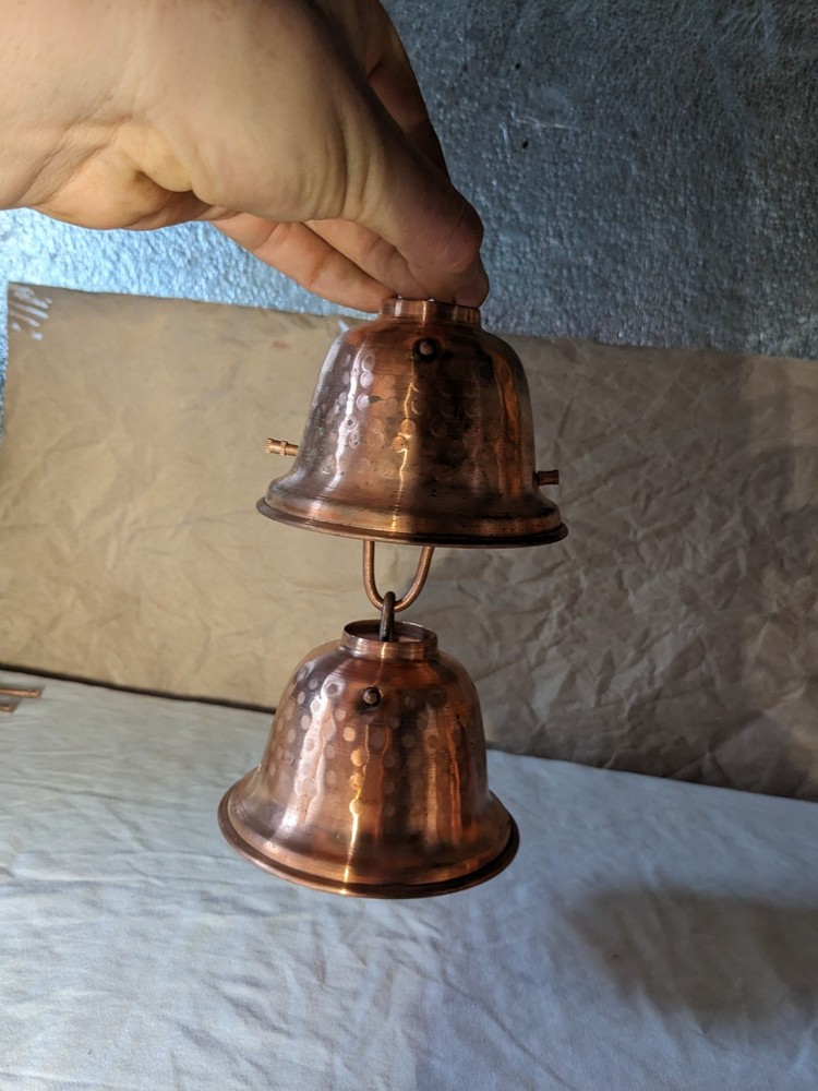 New Solid Copper Hammered Rain Chain Cup Replacement Part Cup + Hardware