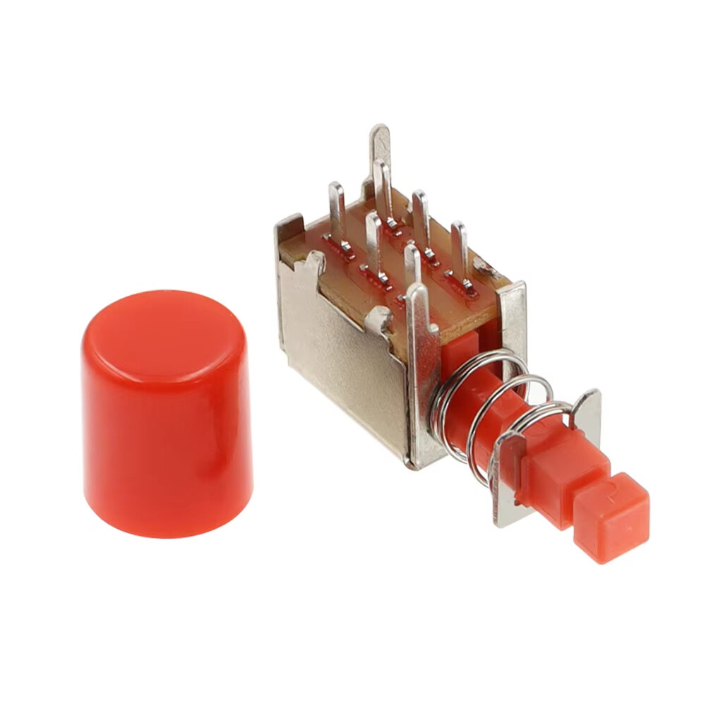 A03 Latching PCB Push Button Switch DPDT Straight Key Switch 6 Pin PS-22F02