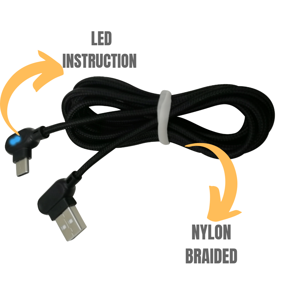 3Pack 3/6Ft Type USB-C Fast Charge Cable 90 Degree For Samsung Android Data Cord