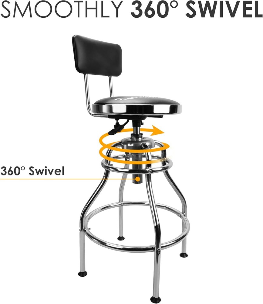 Olympia Tools 82-738 Adjustable Hydraulic Work Stool, Black