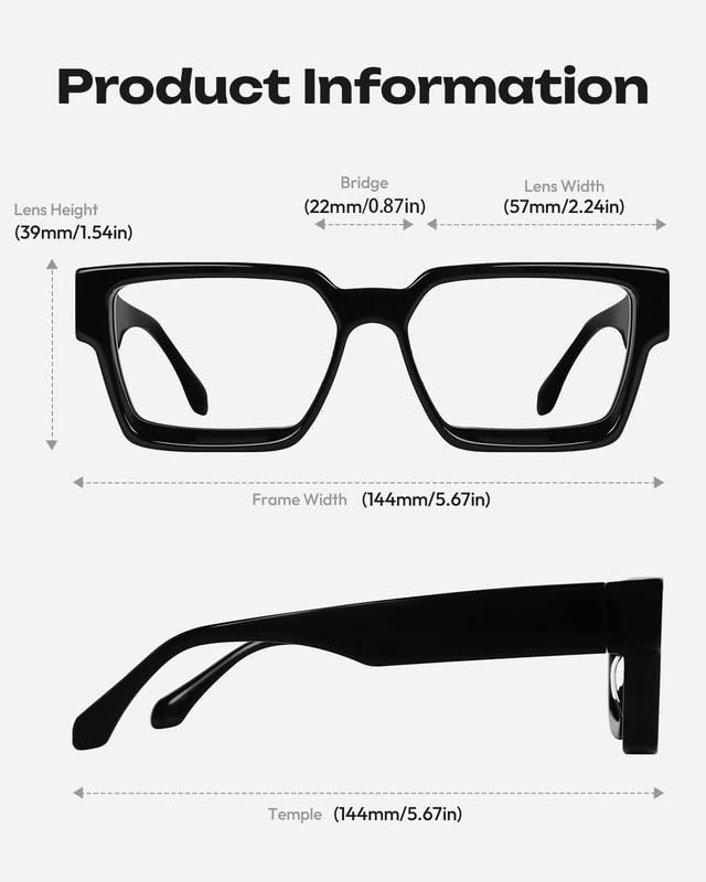 Blue Light Blocking Glasses - Lightweight Acetate Frame, 99% Filter 99%