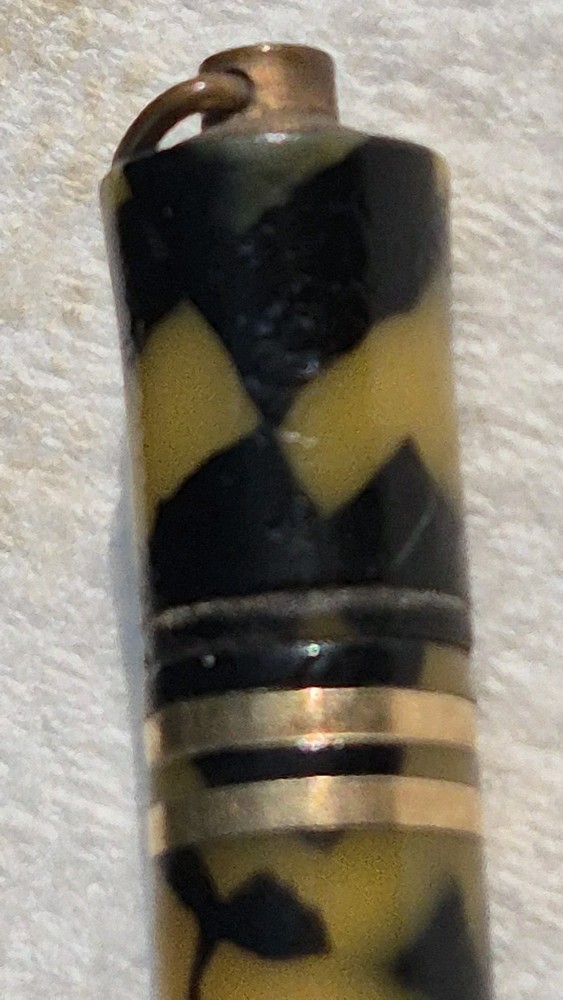 Unreadable Markings Cream & Black Ring-Top Personalized Working Pencil