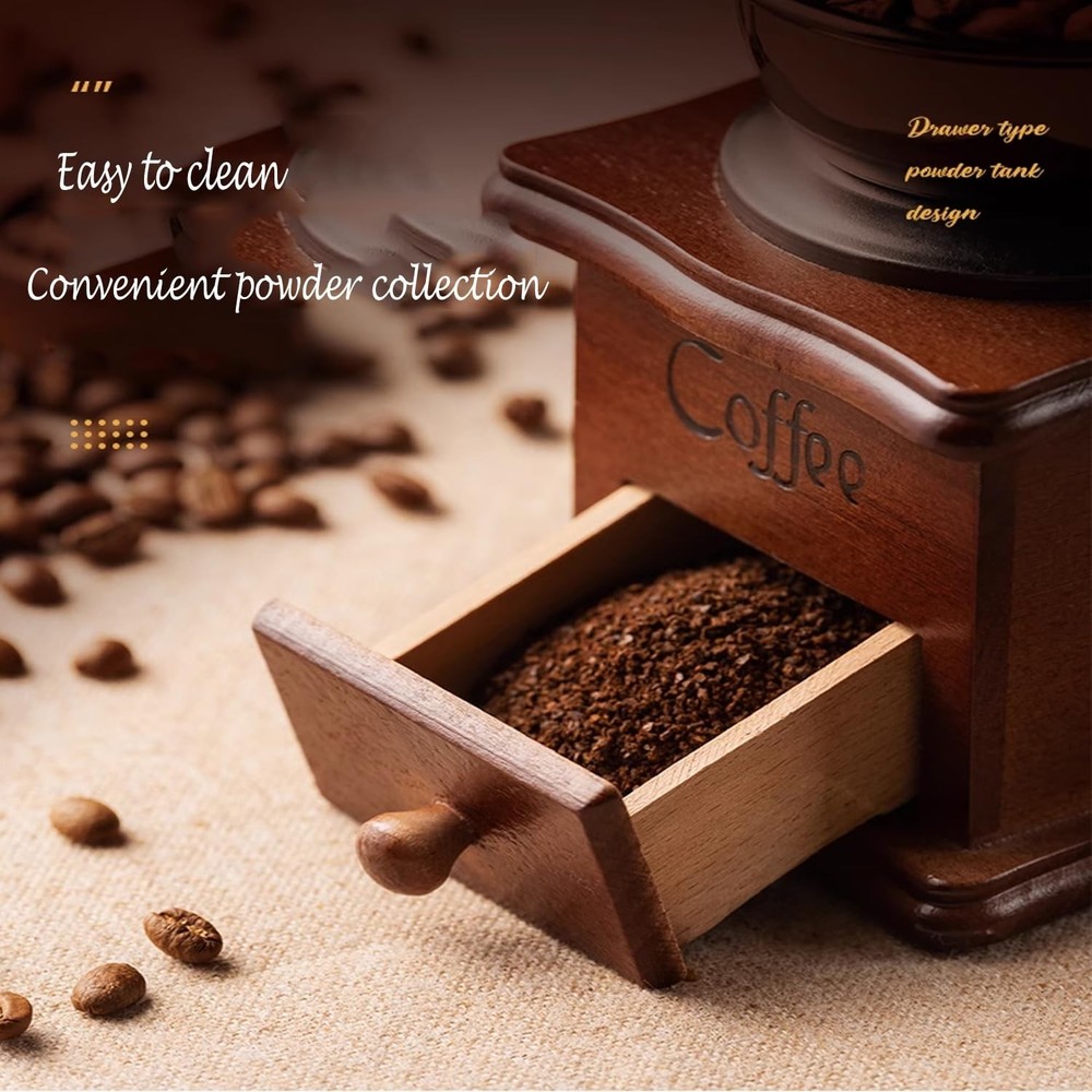 Coffee Mill Grinder - Manual Coffee Grinder with Adjustable Gear Setting and ...