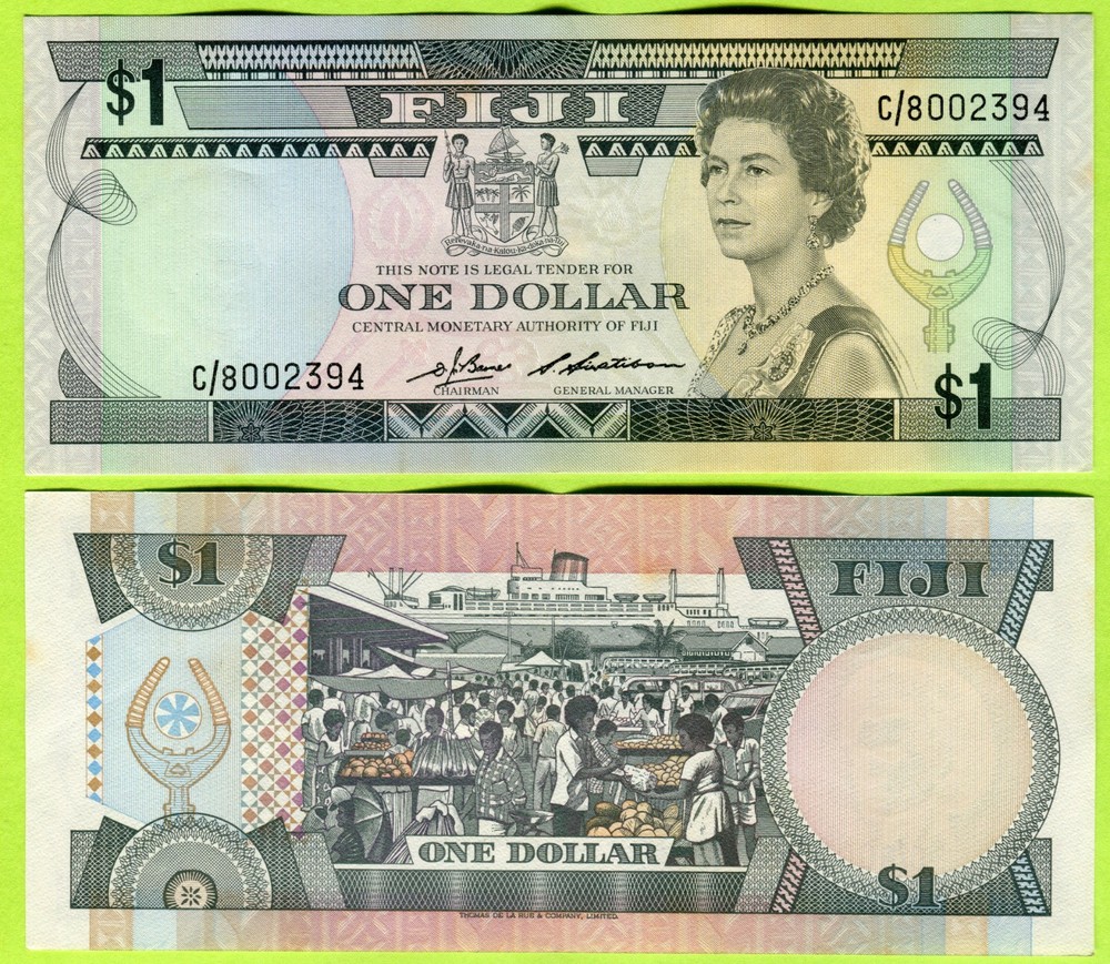 Fiji 1 Dollar ND(1983) P81 EF+ #002394