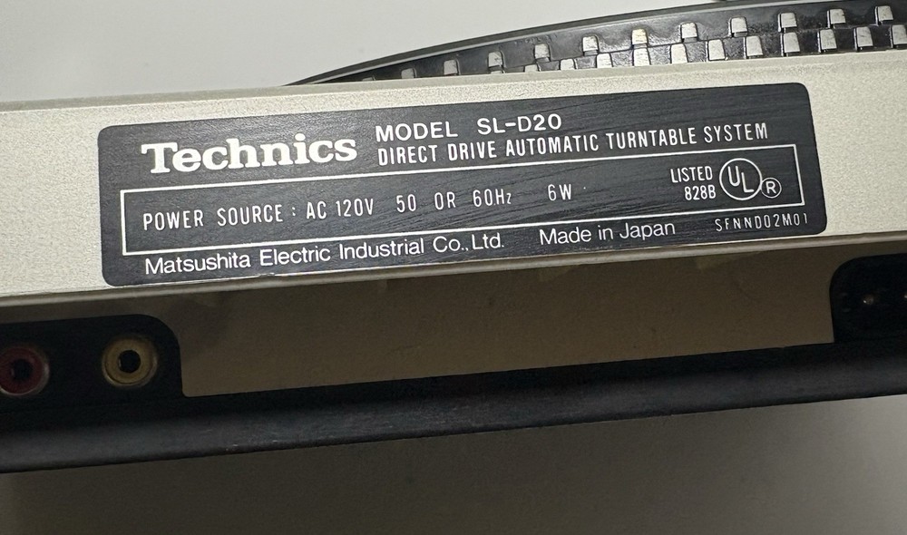 Technics SL-D20 Direct Drive Automatic Turntable System, Not Tested