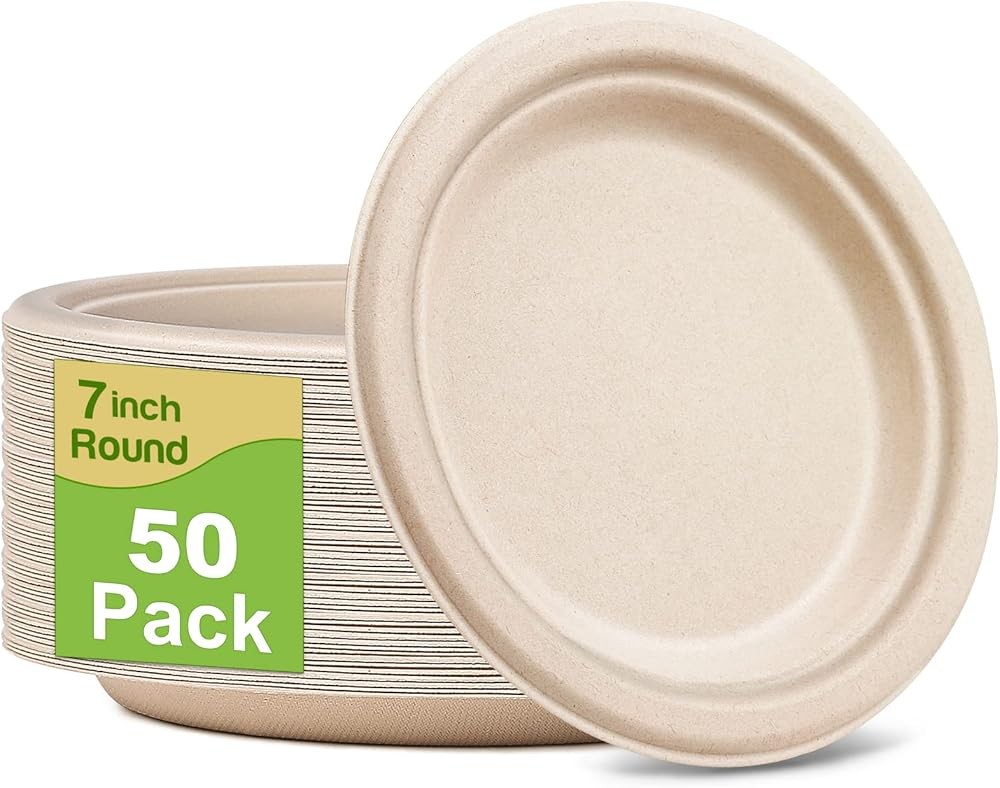 Small Paper Plates, 7 Inch, Disposable, postable, Eco Friendly, Heavy