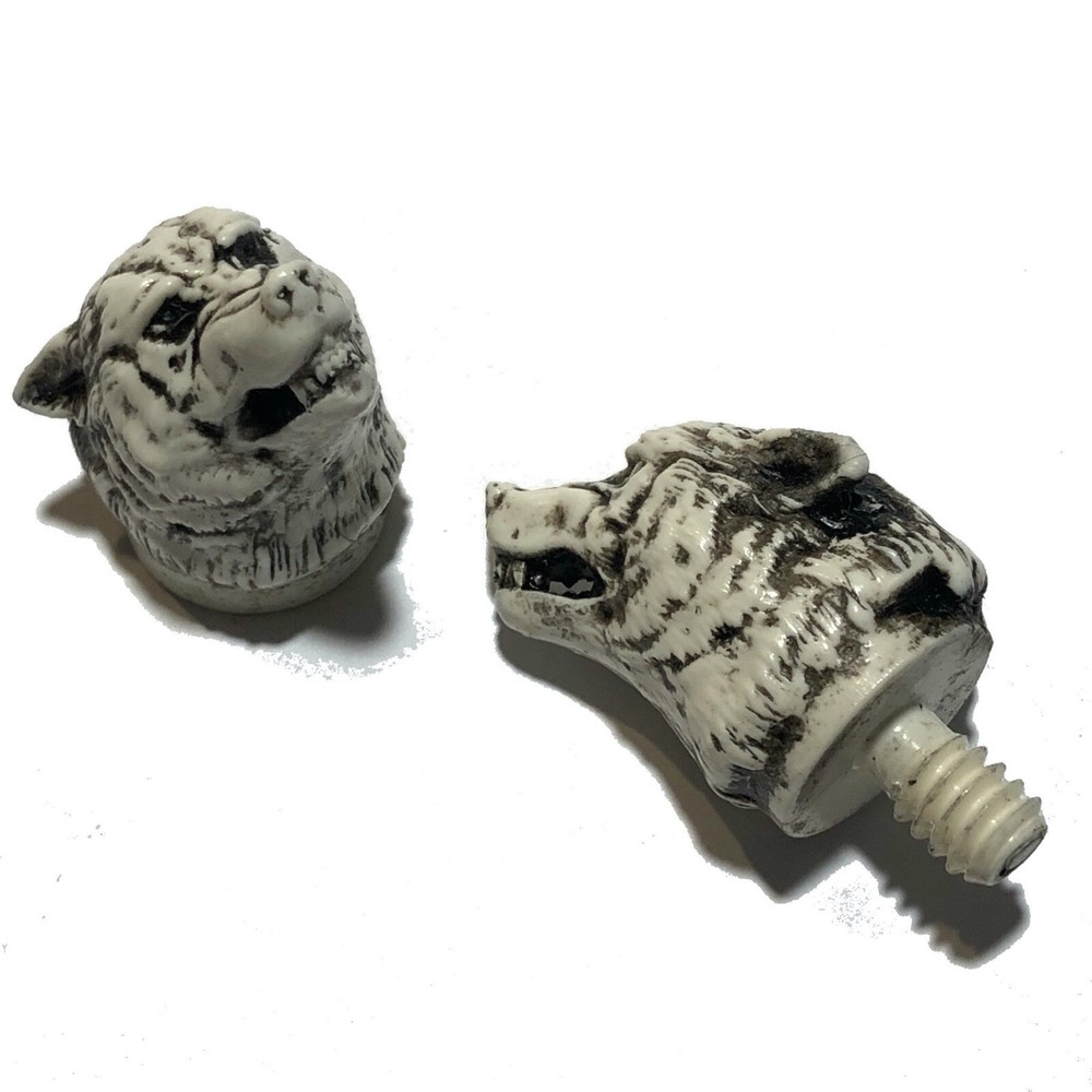 Custom Howling Snarling Wolf Cue Stick Joint Protectors