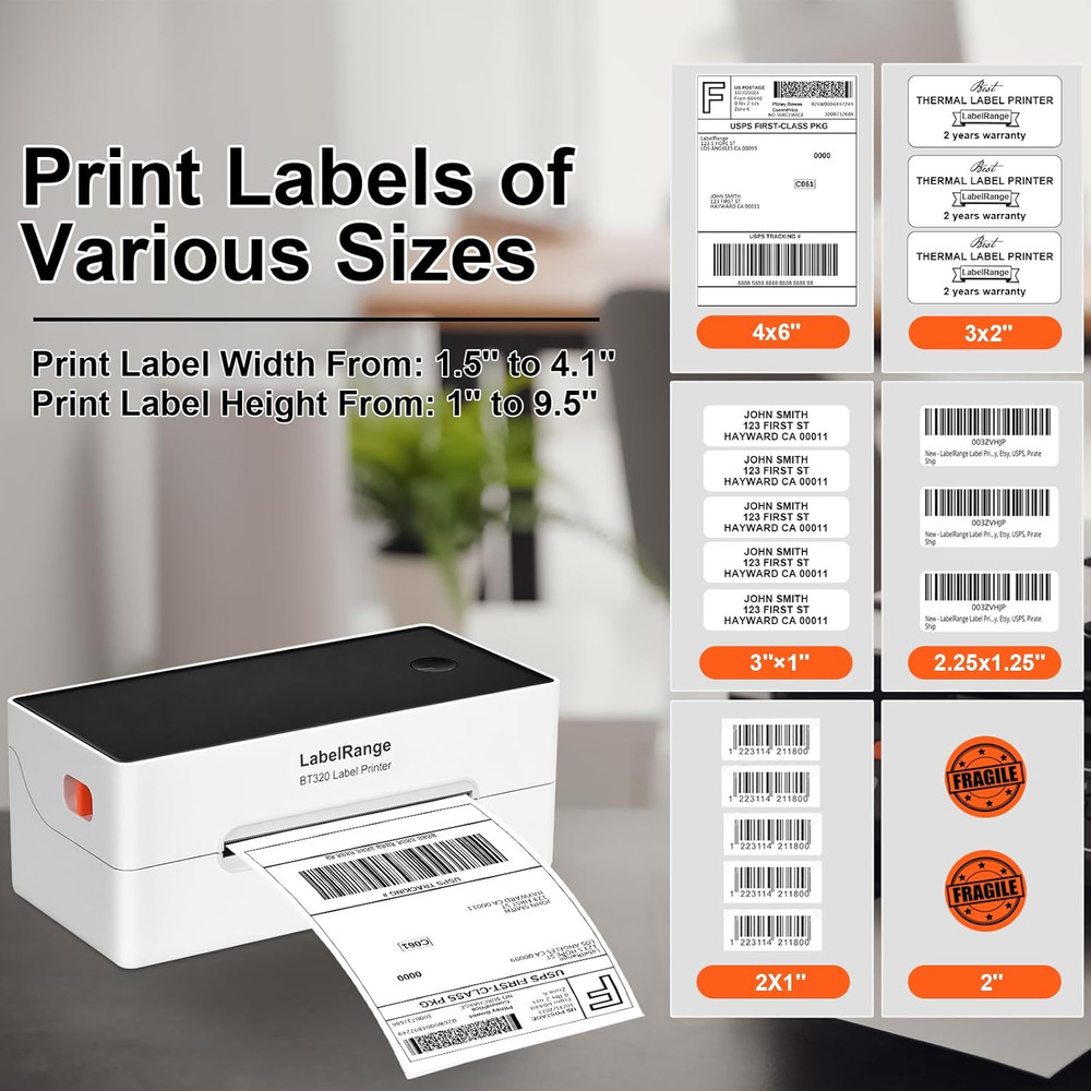 Labelrange Ecommerce Label Printer 4X6, Thermal Shipping Label Printer, Support