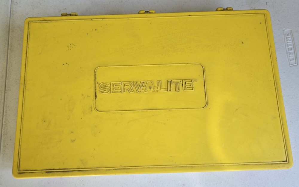Used Large Serv-a-Lite Wire Lock Pins Storage Box Serv-a-lite Products Inc Empty