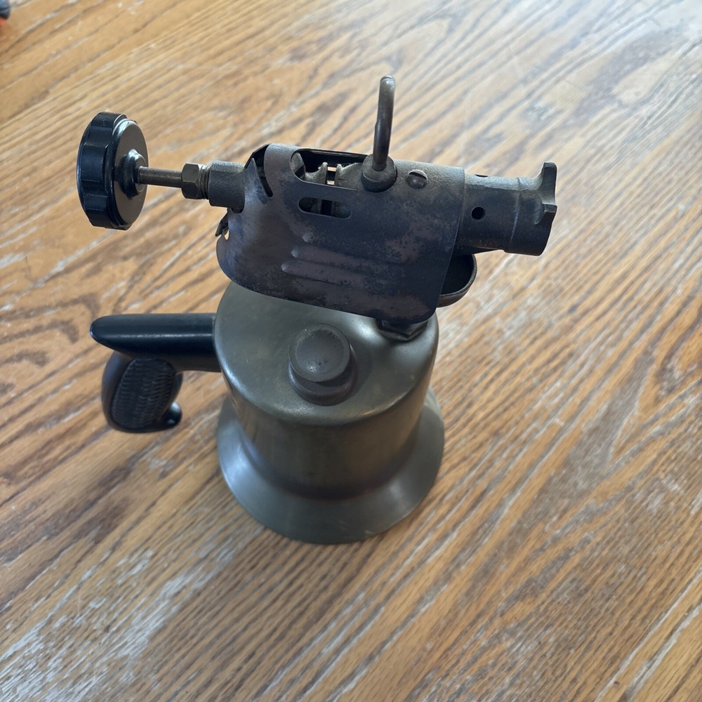 Vintage Brass Blow Torch Steampunk Unknown Maker Nice!