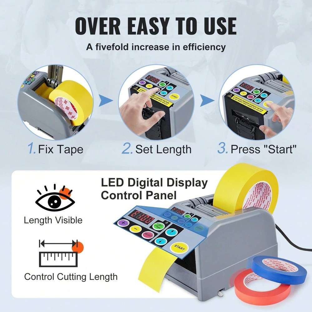 Automatic Tape Dispenser Electric Adhesive Cutter Packaging Machine 6-60mm Width