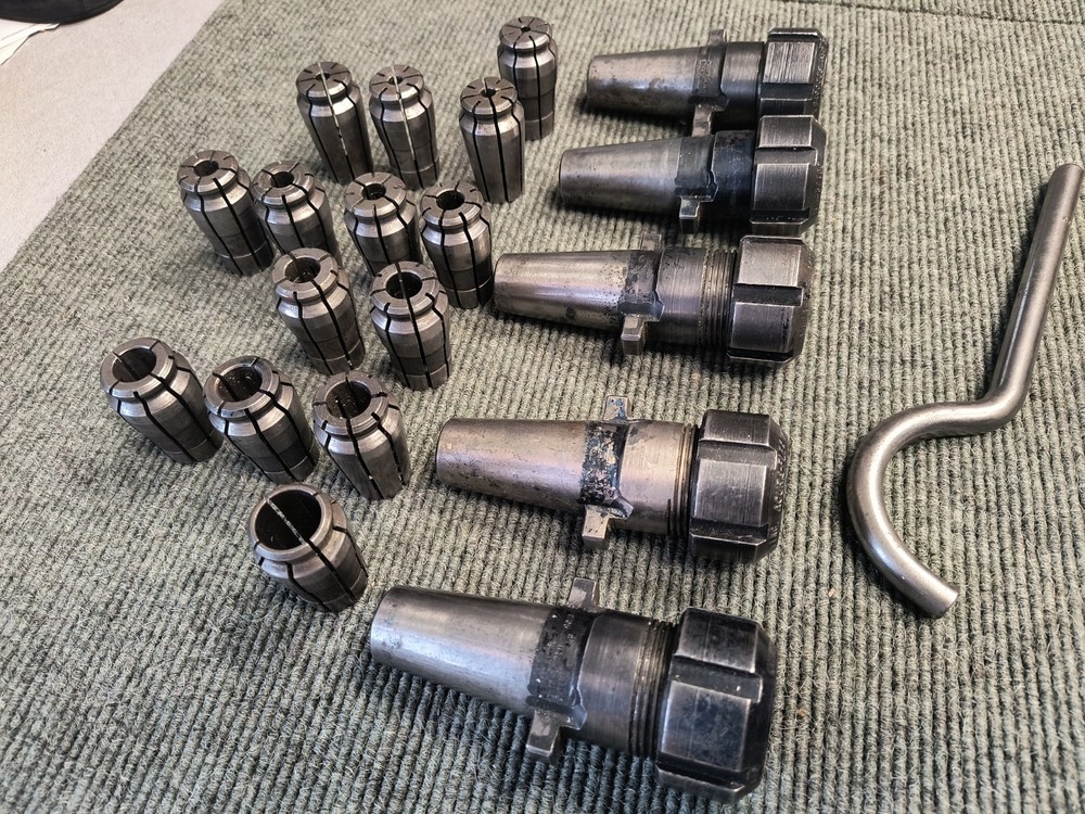 UNIVERSAL ENG KWIK SWITCH 200 COLLET TOOL HOLDERS 80237 with 14 Collets Wrench