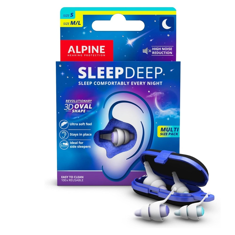 Alpine SleepDeep Multisize - Soft Ear Plugs for Sleeping and Concentration - New