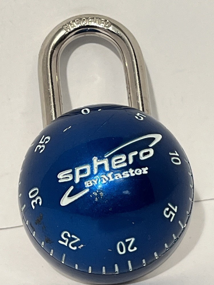 Master Lock Sphero Combination Lock Smooth Spin Padlock  Blue