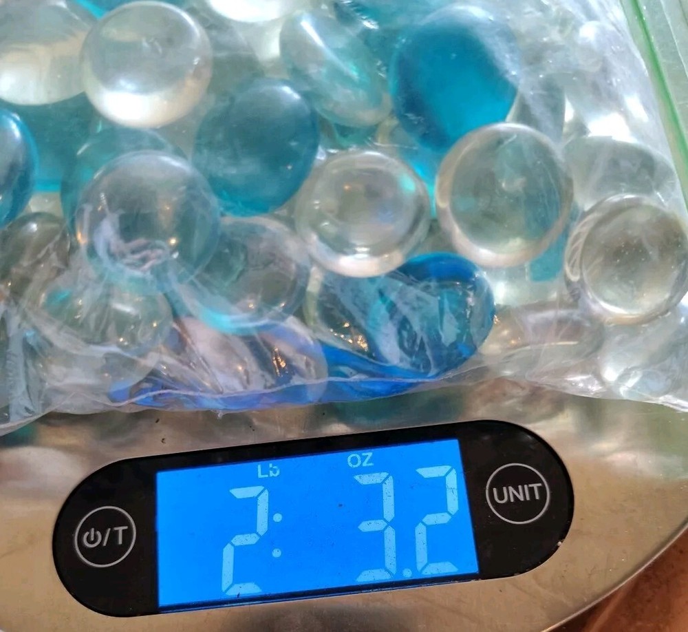 Glass Gems Clear And Blue 2.3lbs