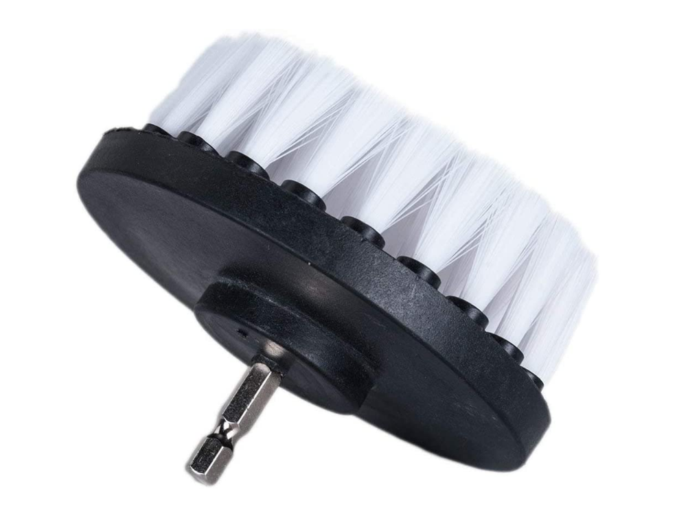 4 PACK White Soft Drill Brush Attachment for Cleaning Carpet, Leather,Ppholstery